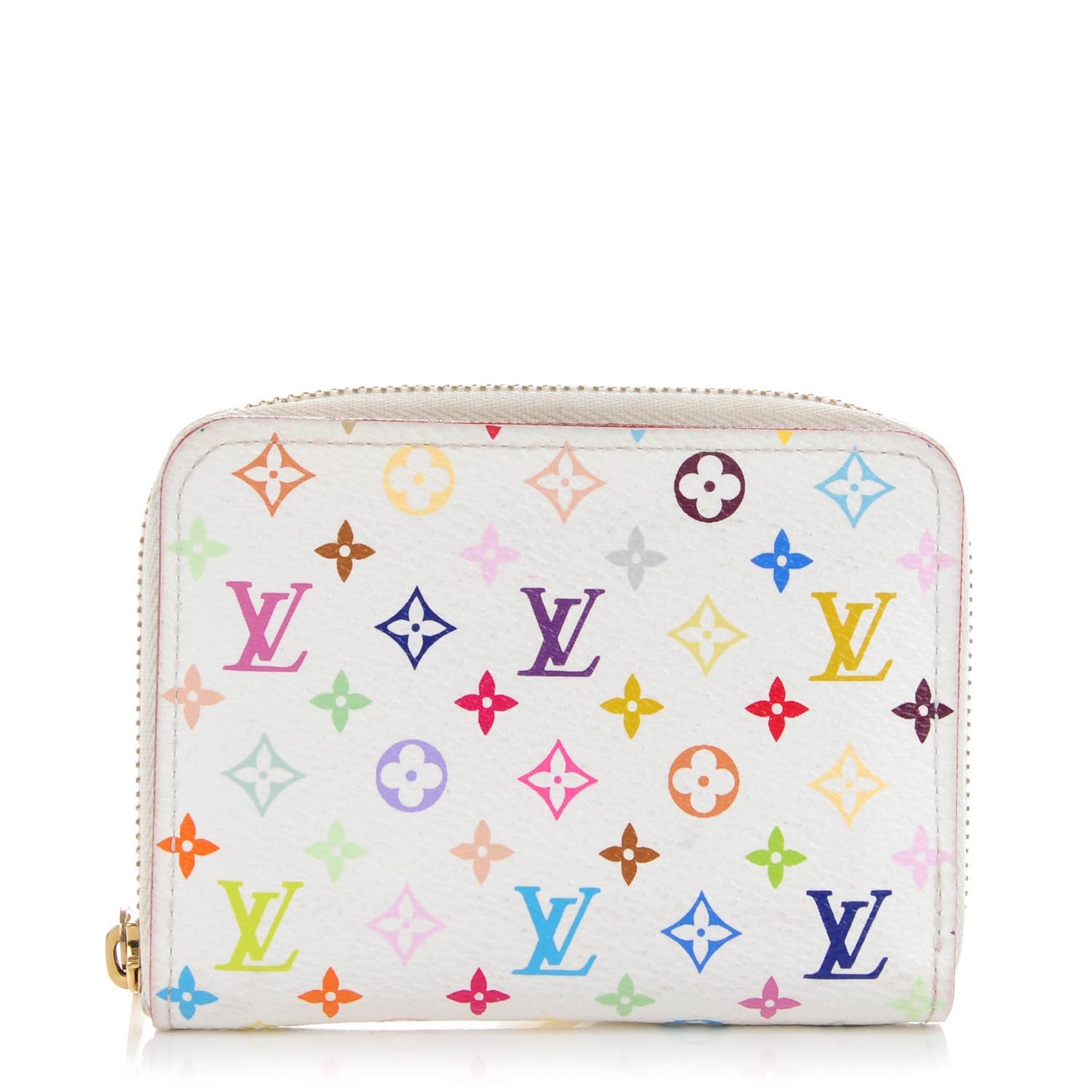 Monogram Multicolor Zippy Coin Purse Wallet White Litchi