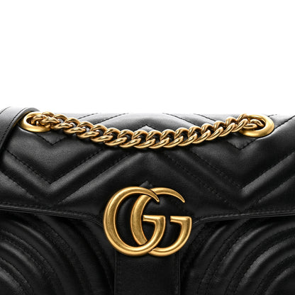 Gucci Calfskin Matelasse Mini GG Marmont Shoulder Bag Black 5 of 11