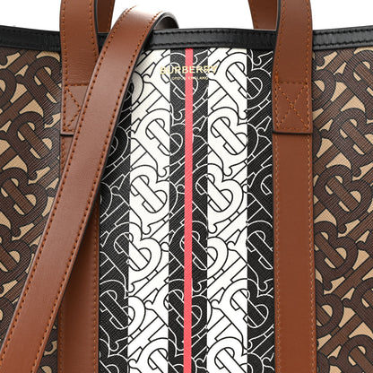 Burberry E-Canvas Monogram Stripe Portrait Tote Bag Bridle Brown 8 of 13