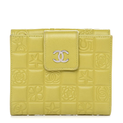 Chanel Lambskin Precious Symbols French Flap Wallet Chartreuse 1 of 15