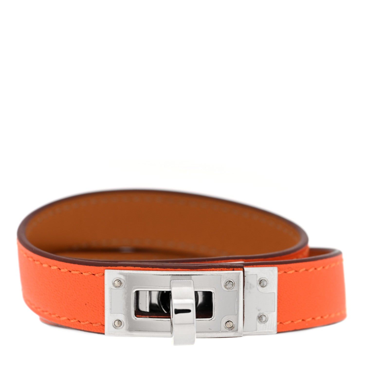Hermes Swift Kelly Double Tour Bracelet T2 Orange Minium 1 of 6