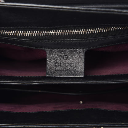 Gucci Regent Calfskin Bamboo Medium Lady Lock Top Handle Bag Black 6 of 13