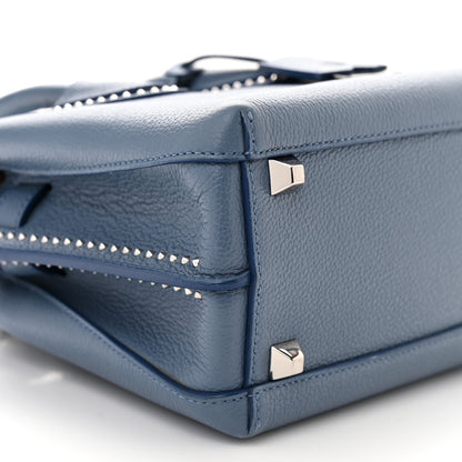 MCM Grained Calfskin Studded Mini Milla Tote Luft Blue 7 of 10