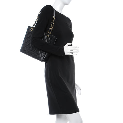 Chanel Caviar Quilted Petit Shopping Tote PST Black 2 of 8