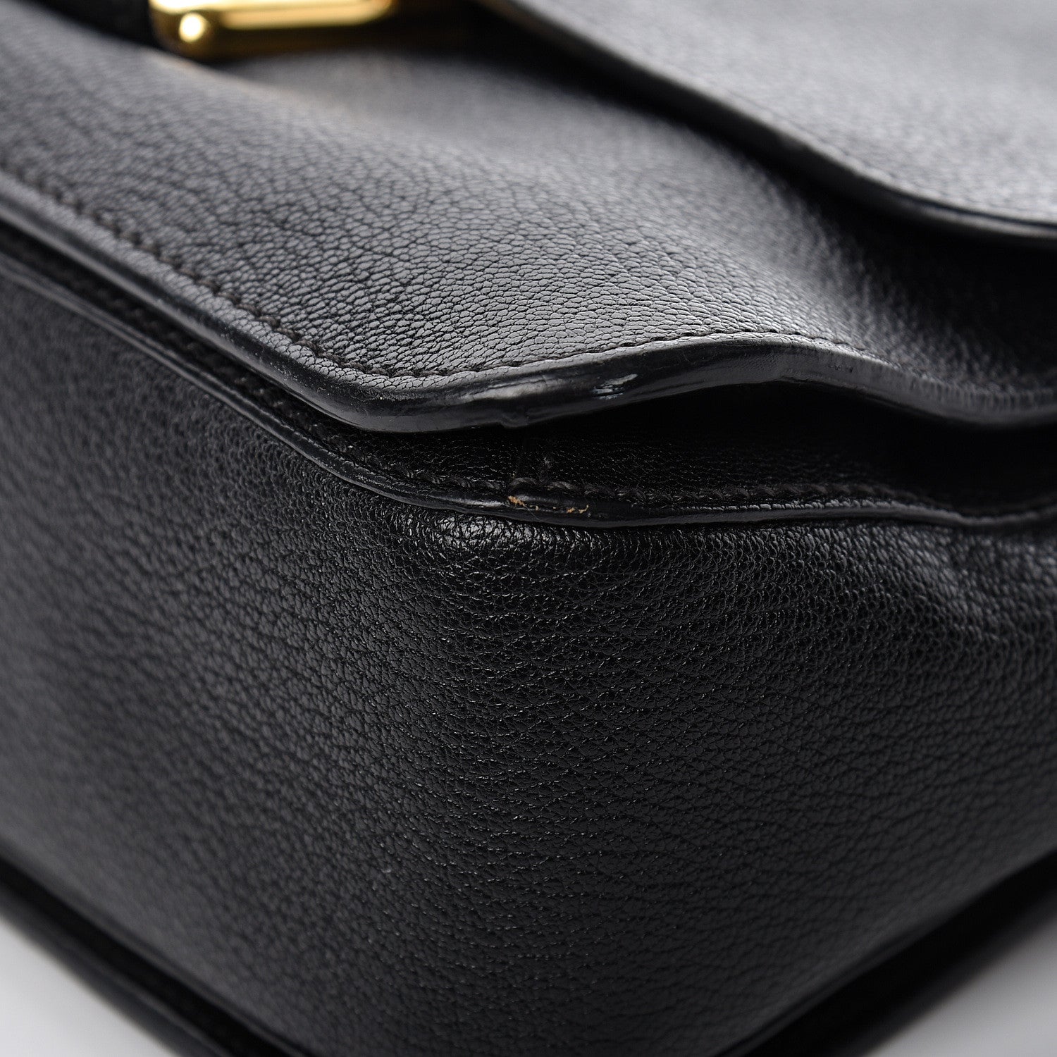 Miu Miu Goatskin Madras Shoulder Bag Black 10 of 24
