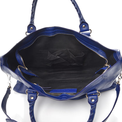 Balenciaga Chevre Gold Metallic Edge Hardware City Bleu Roi 6 of 8