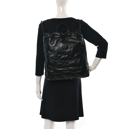 Chanel Shiny Calfskin Quilted Chanel 22 Backpack So Black 2 of 9