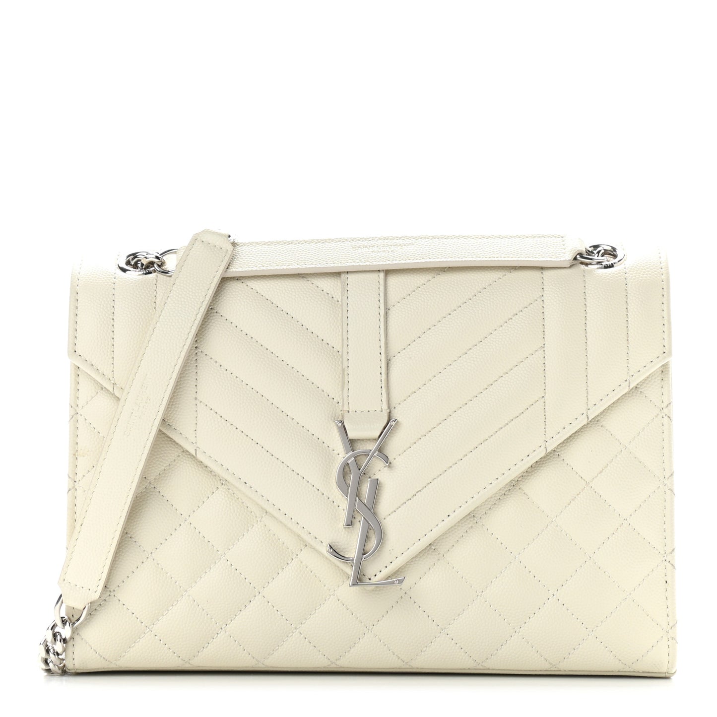 Grain De Poudre Textured Mixed Matelasse Medium Triquilt Monogram Satchel Porcellana