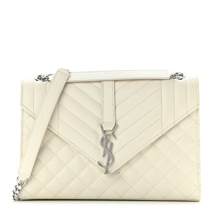 Saint Laurent Grain De Poudre Textured Mixed Matelasse Medium Triquilt Monogram Satchel Porcellana 1 of 11