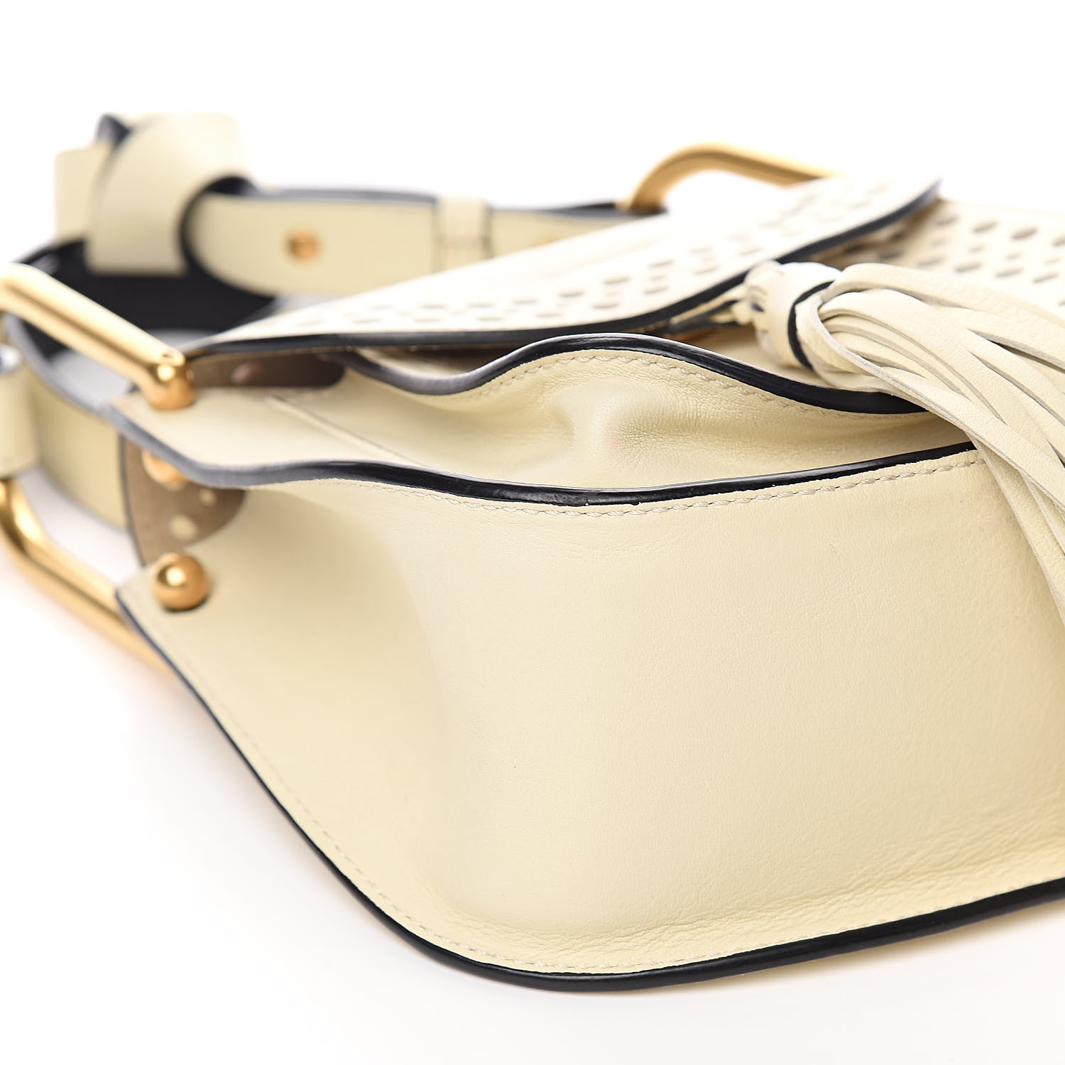 Chloe Calfskin Perforated Mini Hudson Shoulder Bag White 7 of 10