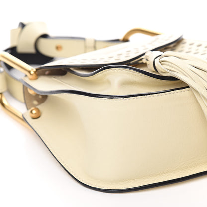 Chloe Calfskin Perforated Mini Hudson Shoulder Bag White 7 of 10