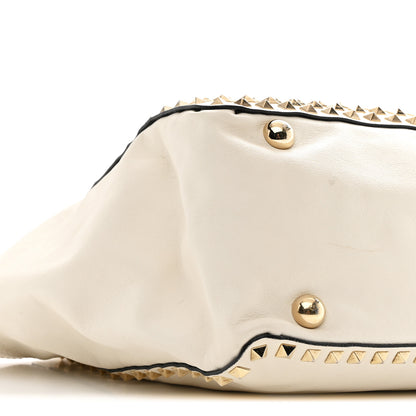 Valentino Garavani Vitello Medium Rockstud All Over Tote White 8 of 9