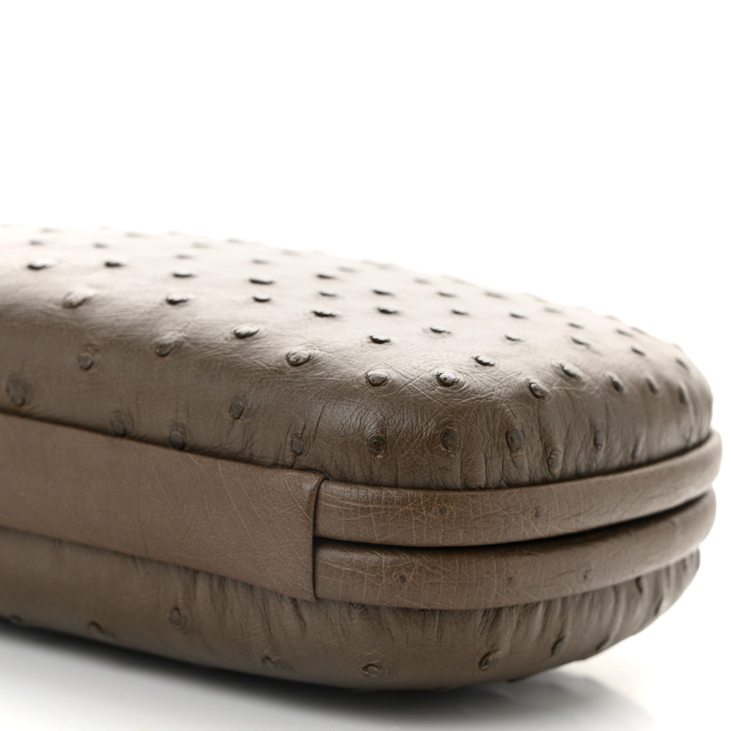 Ostrich Chain Knot Clutch New Steel