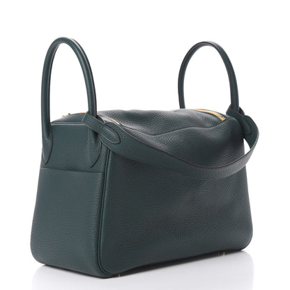 Hermes Taurillon Clemence Lindy 30 Vert Bosphore 2 of 12