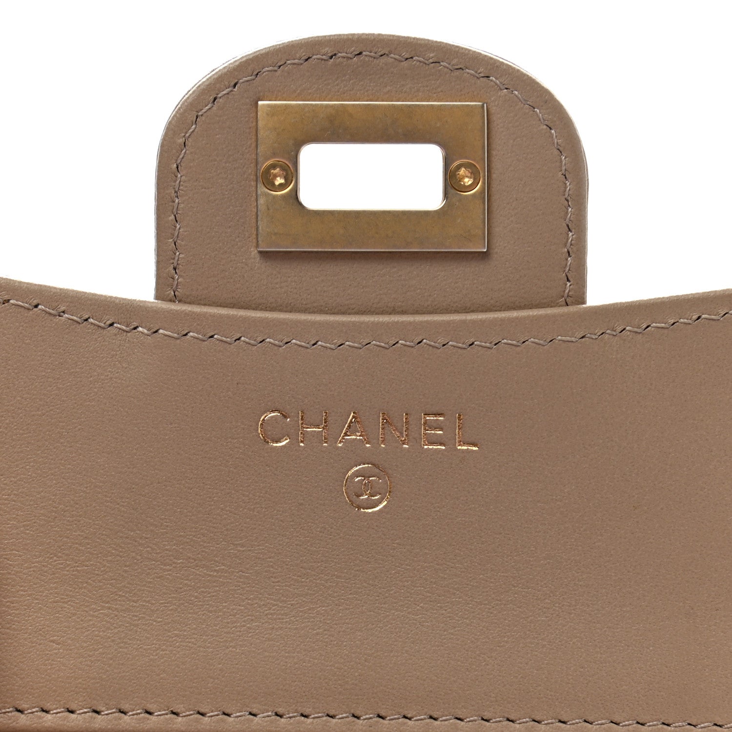Chanel Metallic Calfskin Quilted 2.55 Reissue Compact Flap Wallet Gold 6 of 8