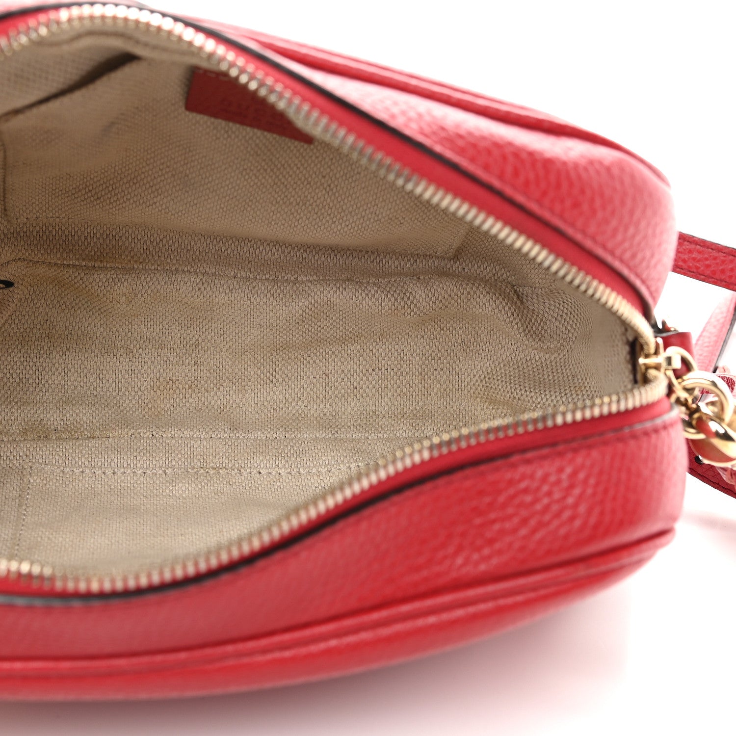 Gucci Pebbled Calfskin Small Soho Disco Bag Tabasco Red 5 of 9