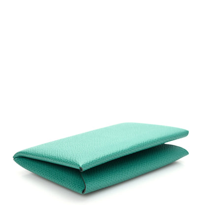 Hermes Epsom Calvi Card Case Vert Jade 4 of 7