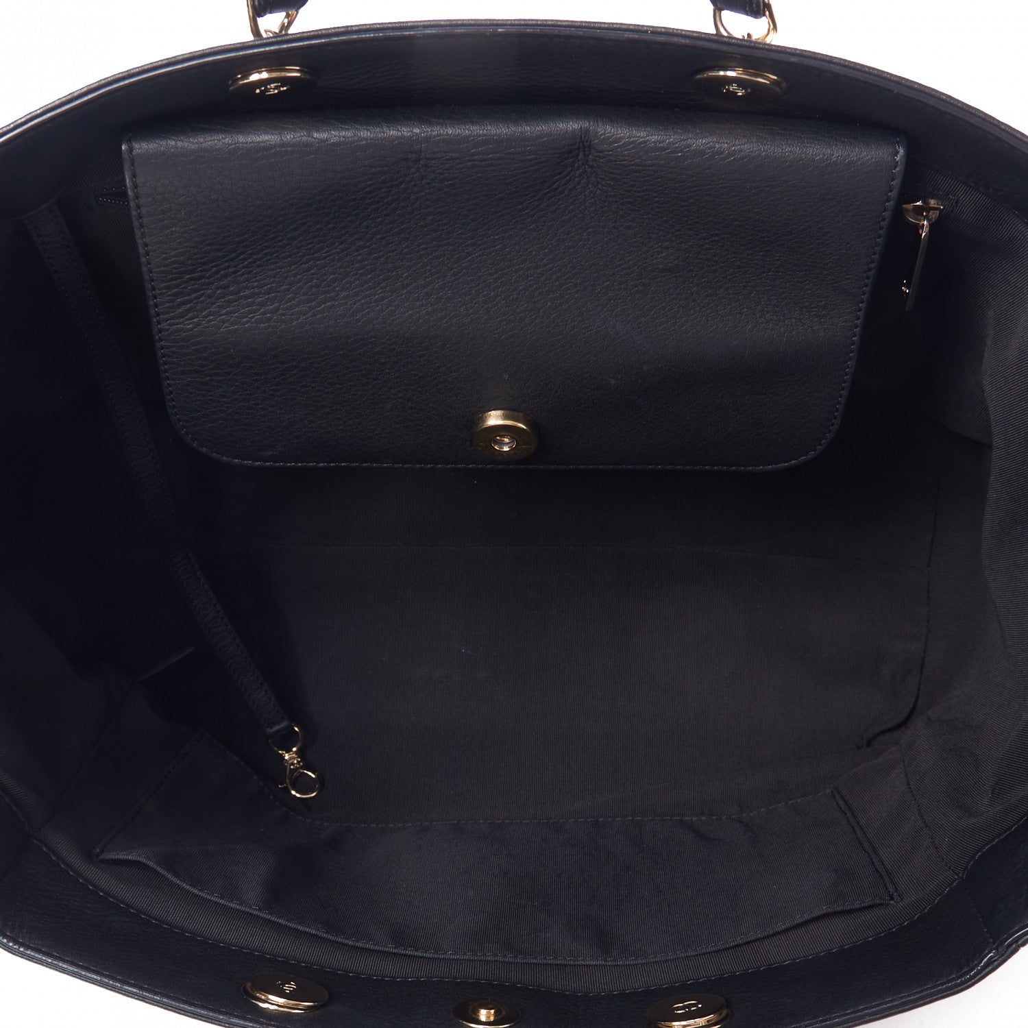 Chanel Bullskin Stitched Medium Shopping Bag Black 7 of 10