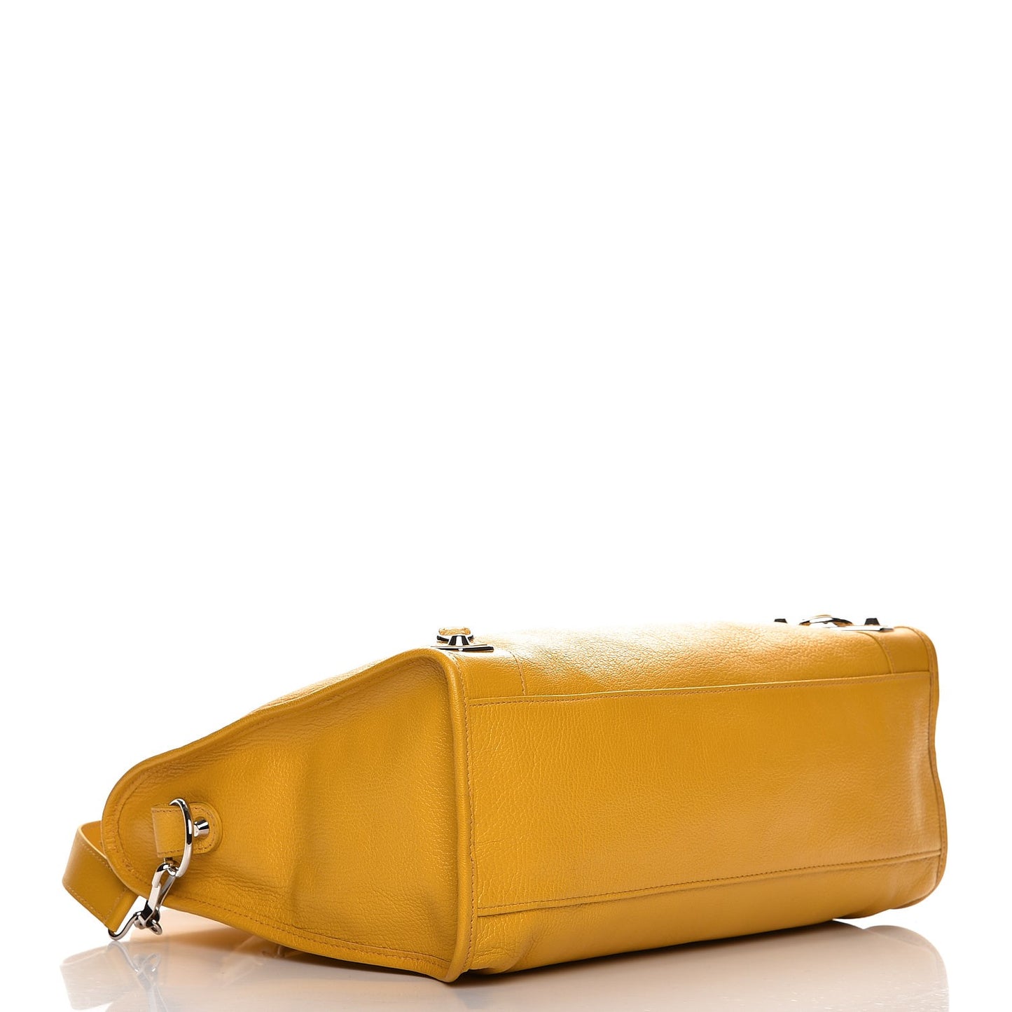 Chevre Silver Metallic Edge Hardware City Jaune Epi