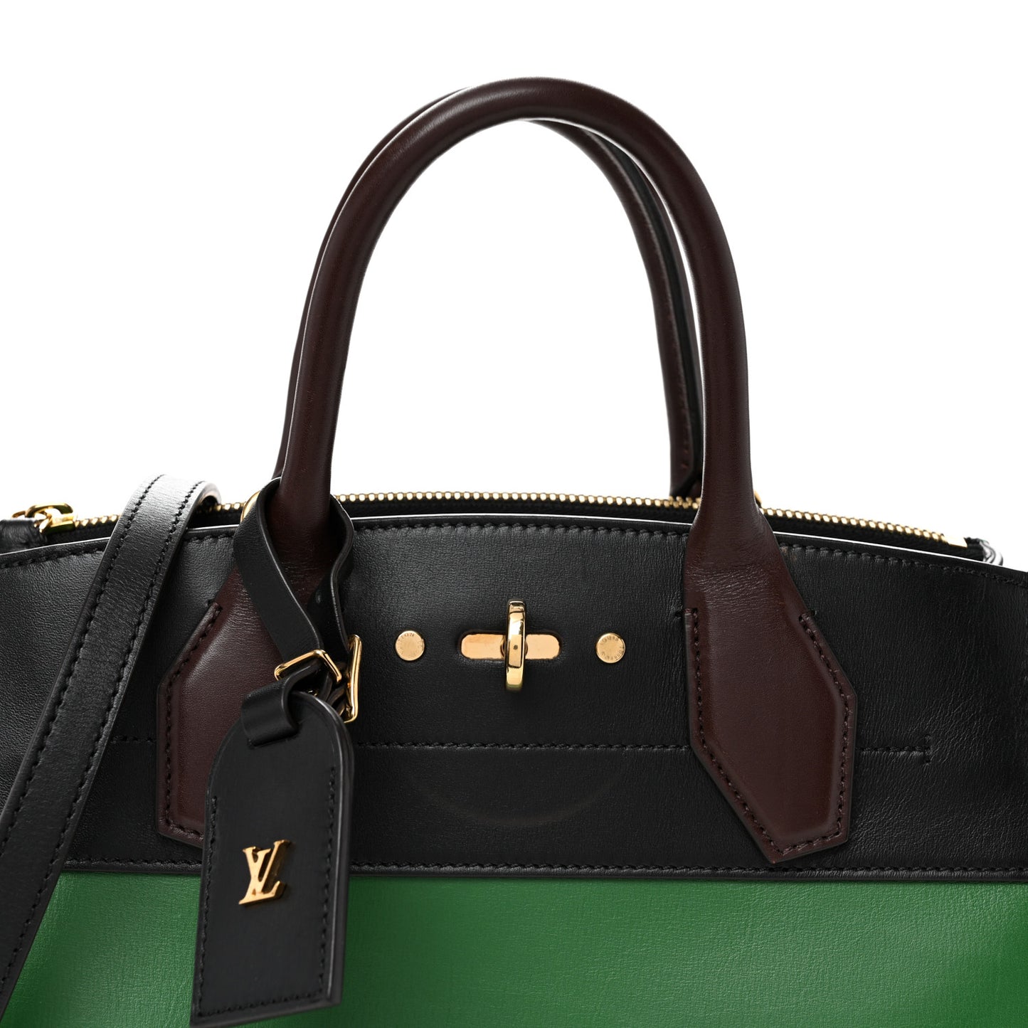 Calfskin City Steamer PM Noir Vert Acide