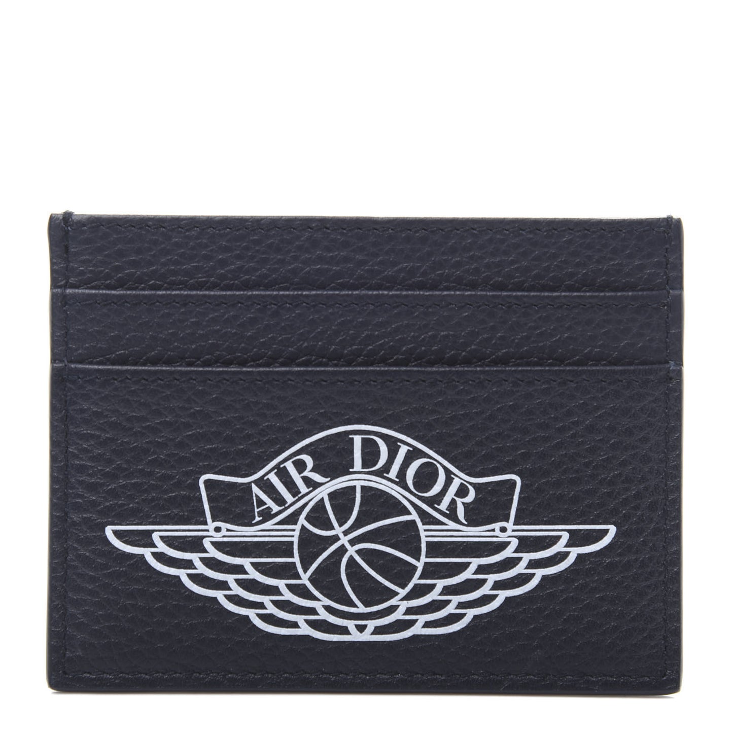 X AIR JORDAN Grained Calfskin Card Holder Bleu