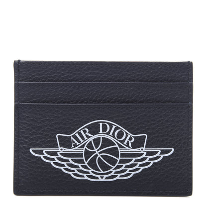Christian Dior X AIR JORDAN Grained Calfskin Card Holder Bleu 1 of 9