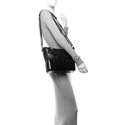 Chanel Aged Calfskin Quilted Medium Gabrielle Hobo Black 2 of 13