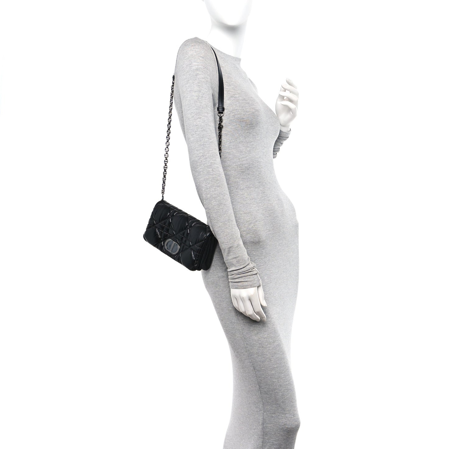 Calfskin Macrocannage Mini Caro Bag Black