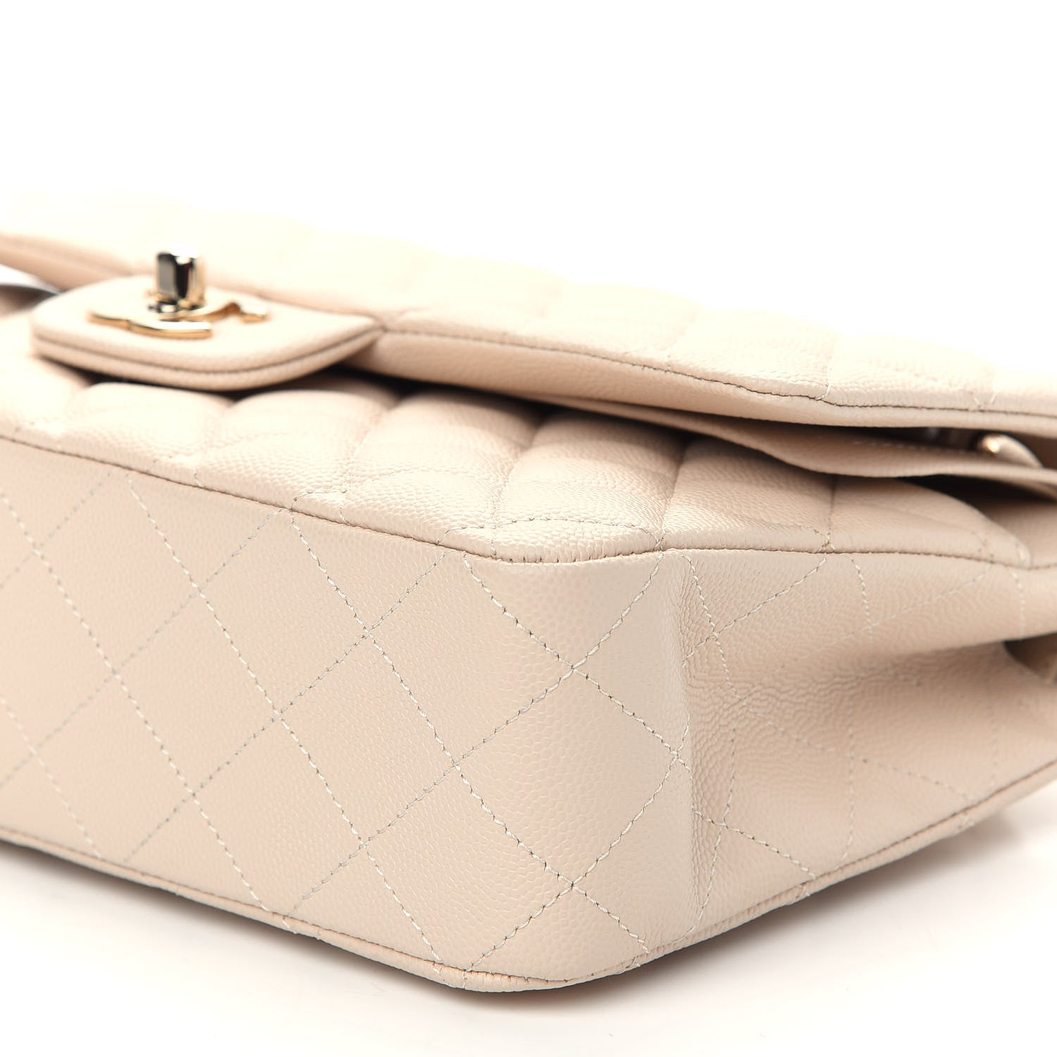 Chanel Caviar Quilted Medium Double Flap Light Beige 8 of 8