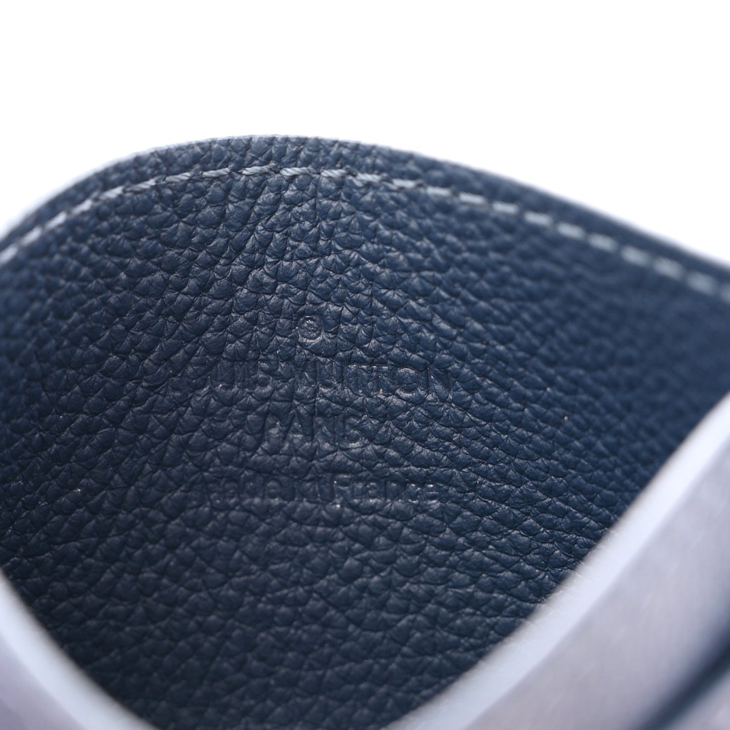Calfskin Monogram Shadow Double Card Holder Navy Blue