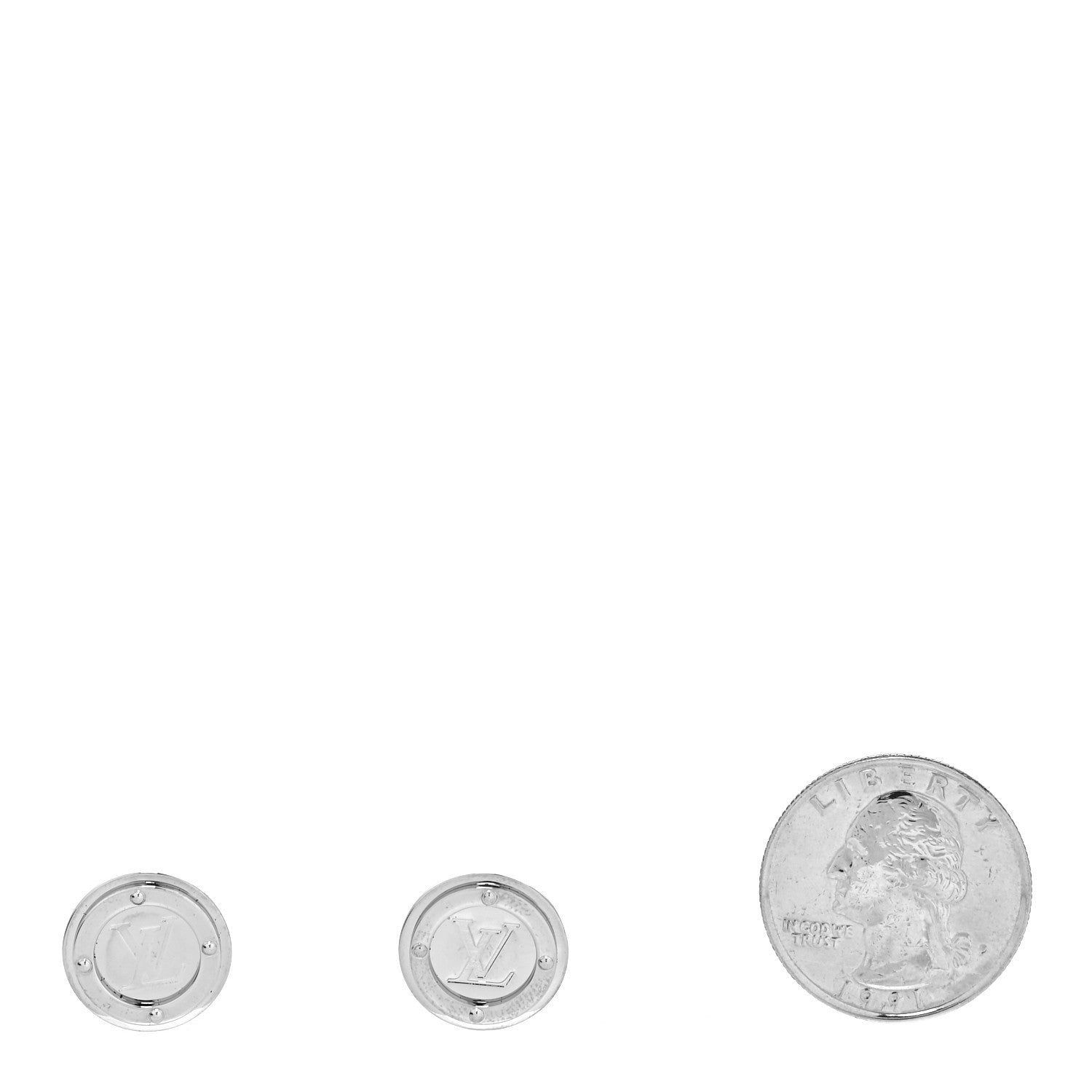 Louis Vuitton LV Travel Key Circle Cufflinks Silver 2 of 5