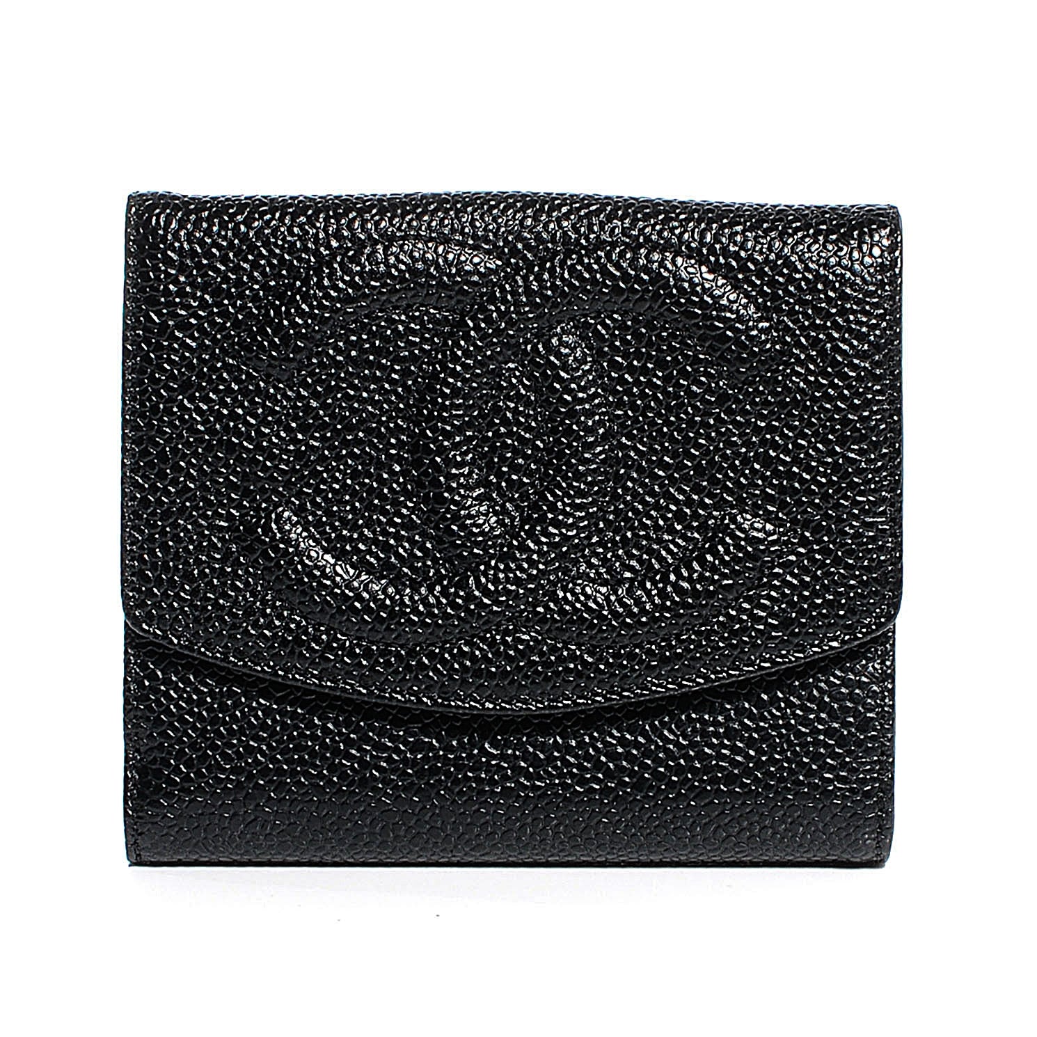 Chanel Caviar Compact CC Wallet Black 1 of 7