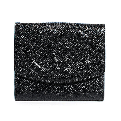 Chanel Caviar Compact CC Wallet Black 1 of 7