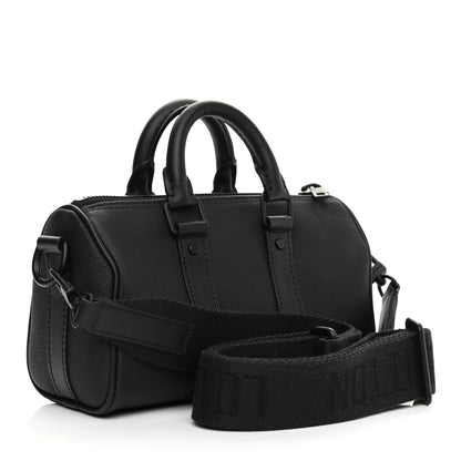 Louis Vuitton Grained Calfskin Aerogram Keepall XS Black 3 of 9