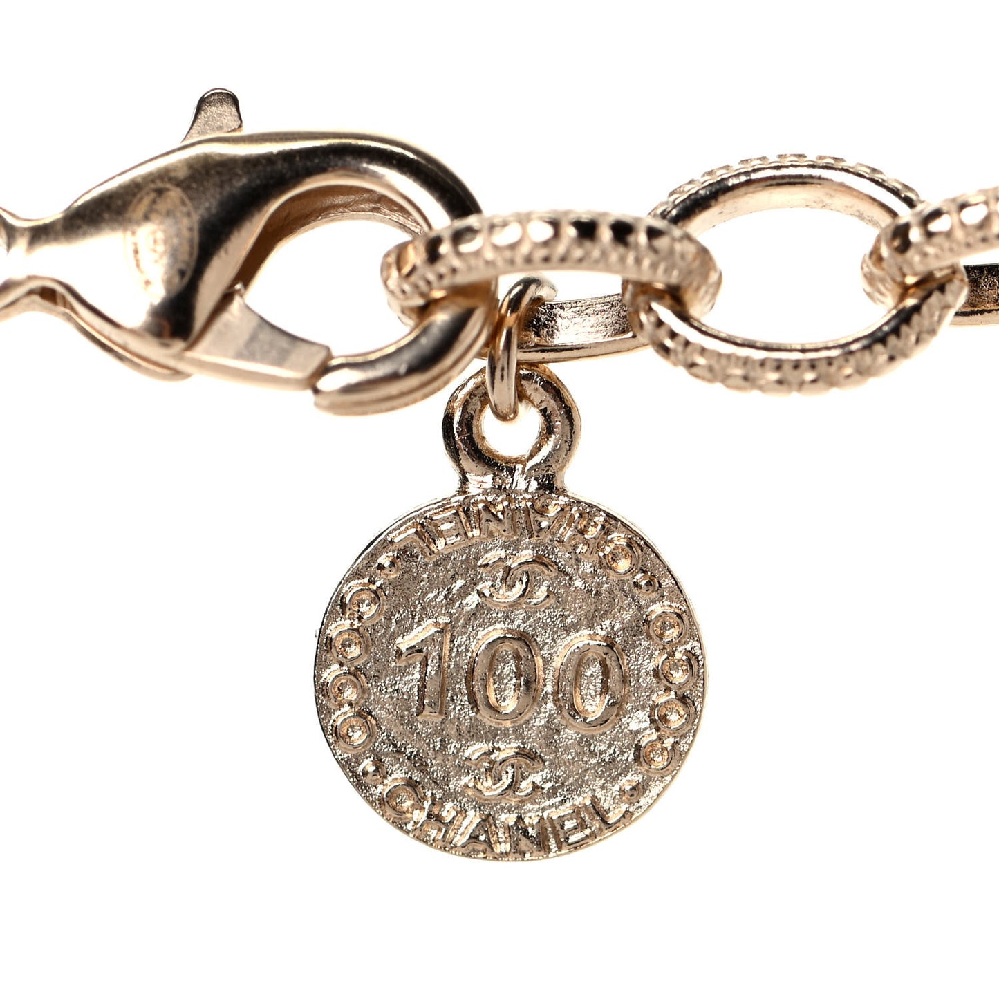 Pearl CC 100th Anniversary Necklace Light Gold