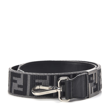 Fendi Fabric Calfskin FF Strap You Grey Black 1 of 4