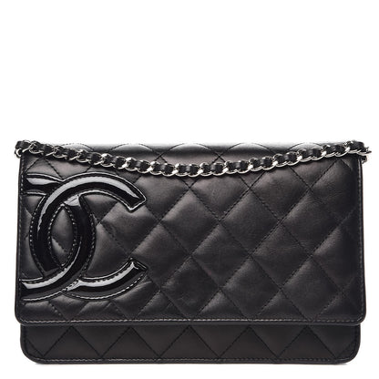 Chanel Calfskin Quilted Cambon Wallet On Chain WOC Black 1 of 12