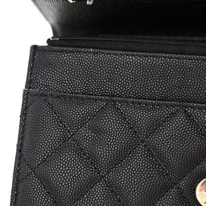 Chanel Caviar Quilted Striated CC Wallet On Chain WOC Black 12 of 13