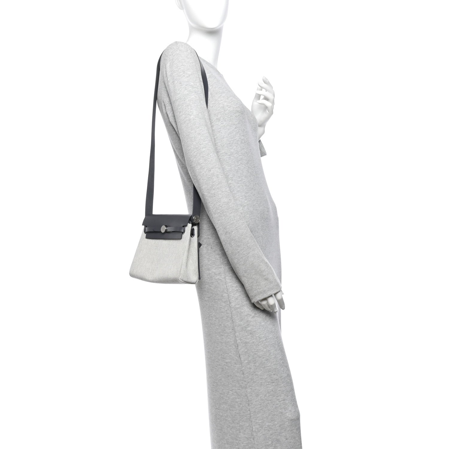 Hermes Military Toile Vache Hunter Herbag Zip Retourne 20 Ecru Ardoise 2 of 14