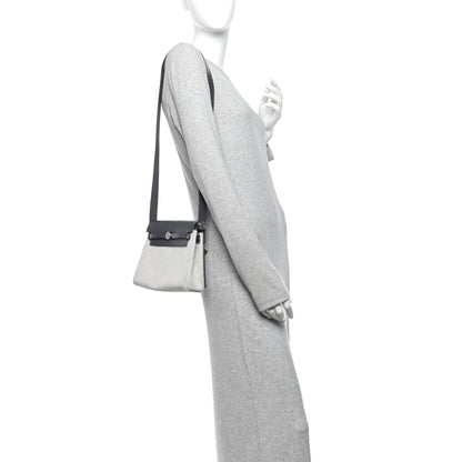Hermes Military Toile Vache Hunter Herbag Zip Retourne 20 Ecru Ardoise 2 of 14
