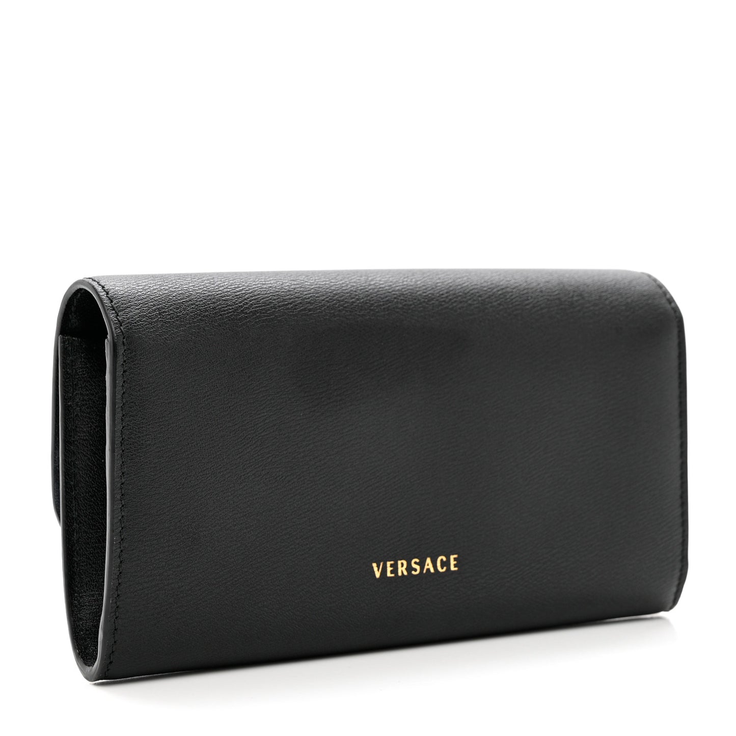 Calfskin Medusa Continental Wallet Black