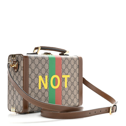 Gucci GG Supreme Monogram Azalea Calfskin Fake/Not Retro Interlocking G Beauty Case Beige Ebony Brown Sugar 3 of 8
