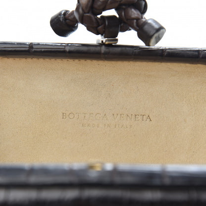 Bottega Veneta Crocodile Knot Clutch Brown 6 of 9