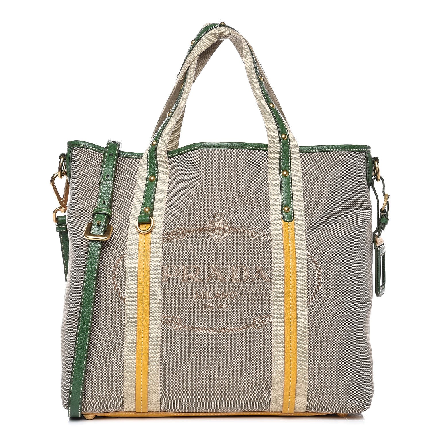 Prada Jacquard Logo Tote Corda Larice 1 of 9