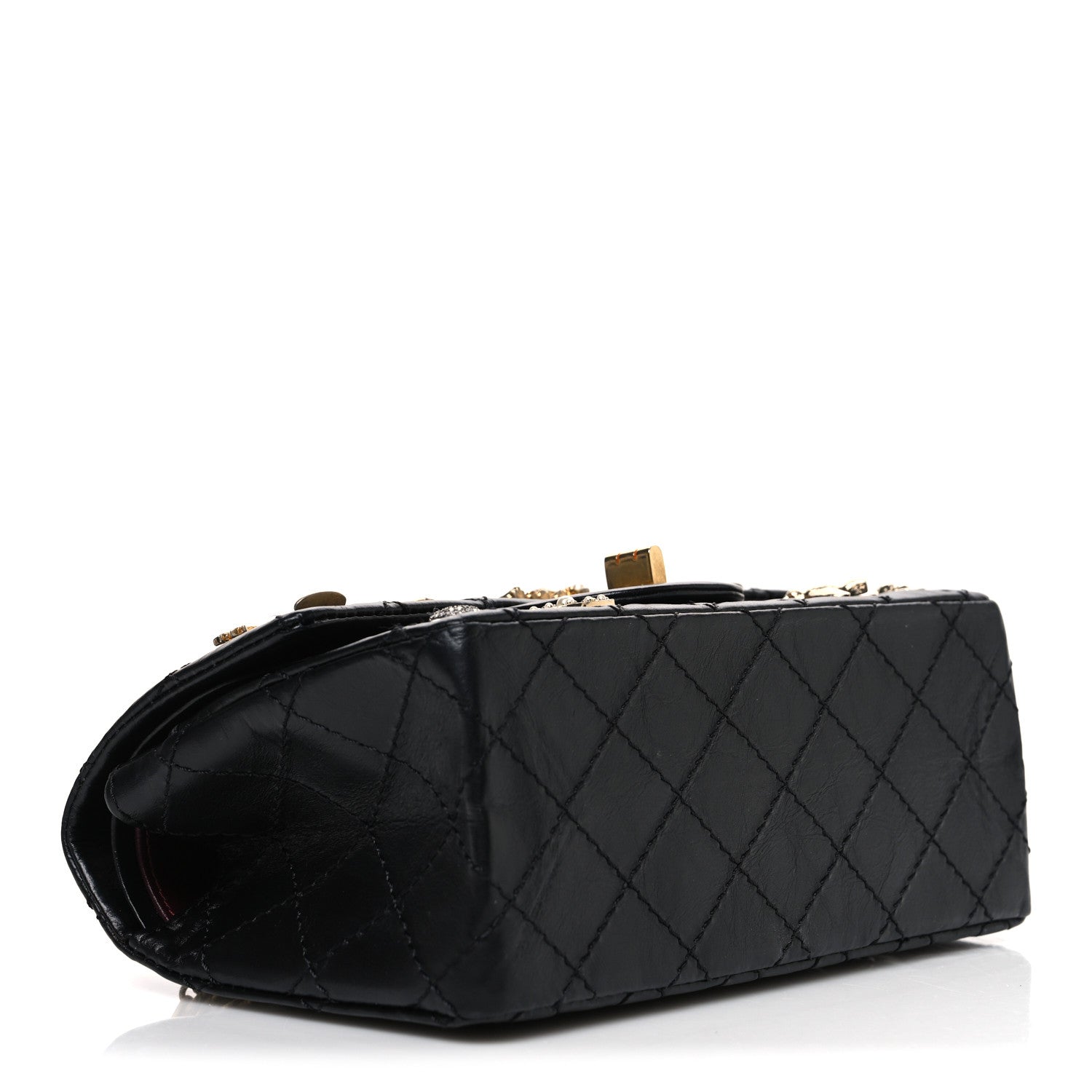Chanel Aged Calfskin Lucky Charms 2.55 Reissue 224 Flap Black 4 of 10