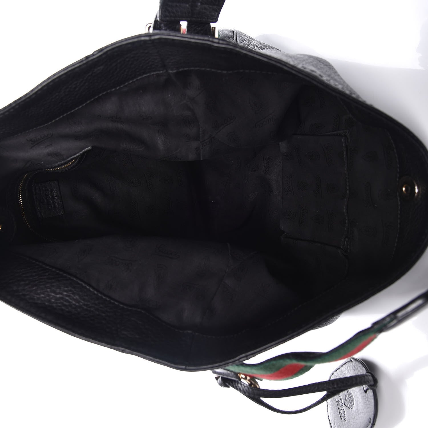 Gucci Pebbled Calfskin Medium Heritage Shoulder Bag Black 5 of 19