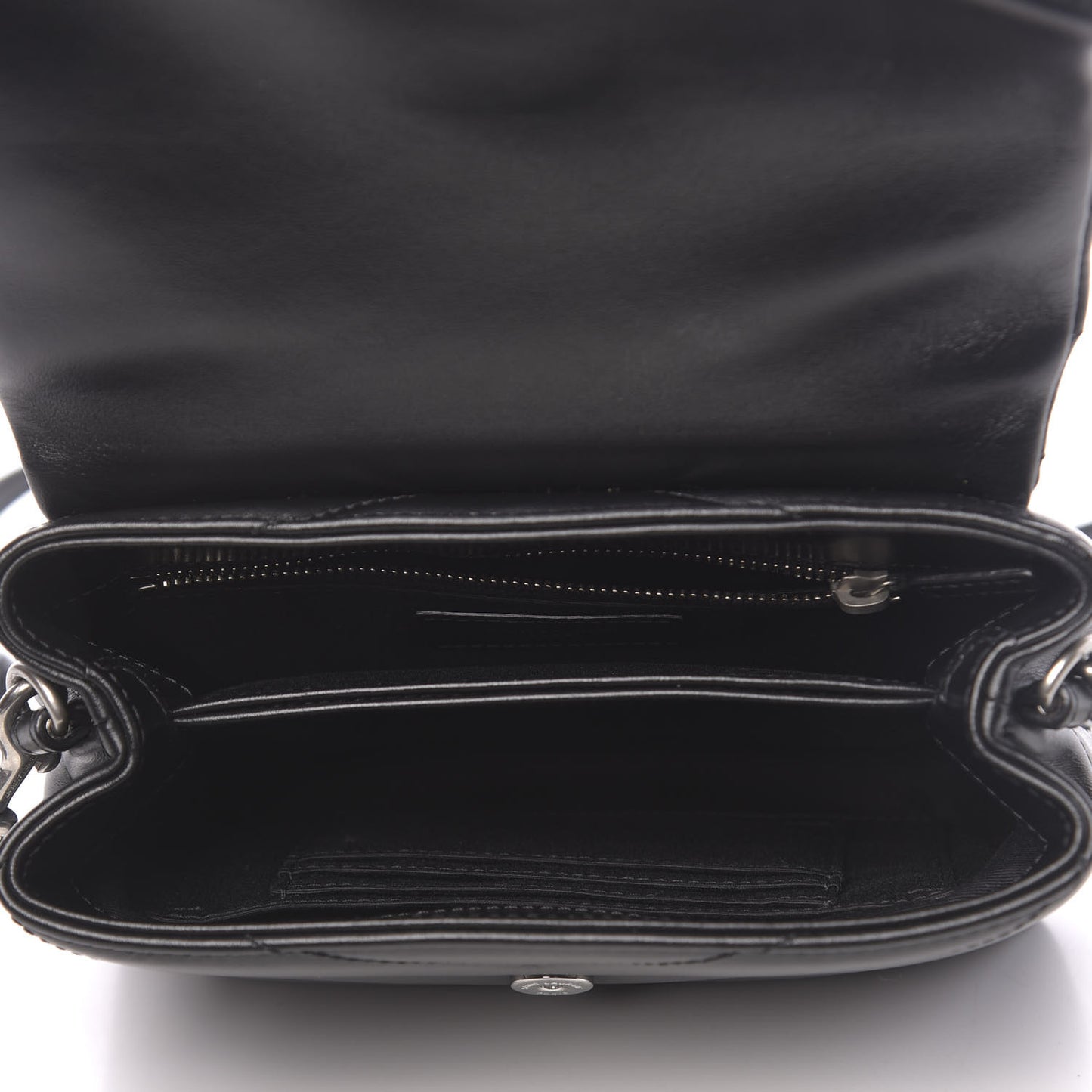 Calfskin Y Quilted Monogram Toy Loulou Crossbody Bag Black