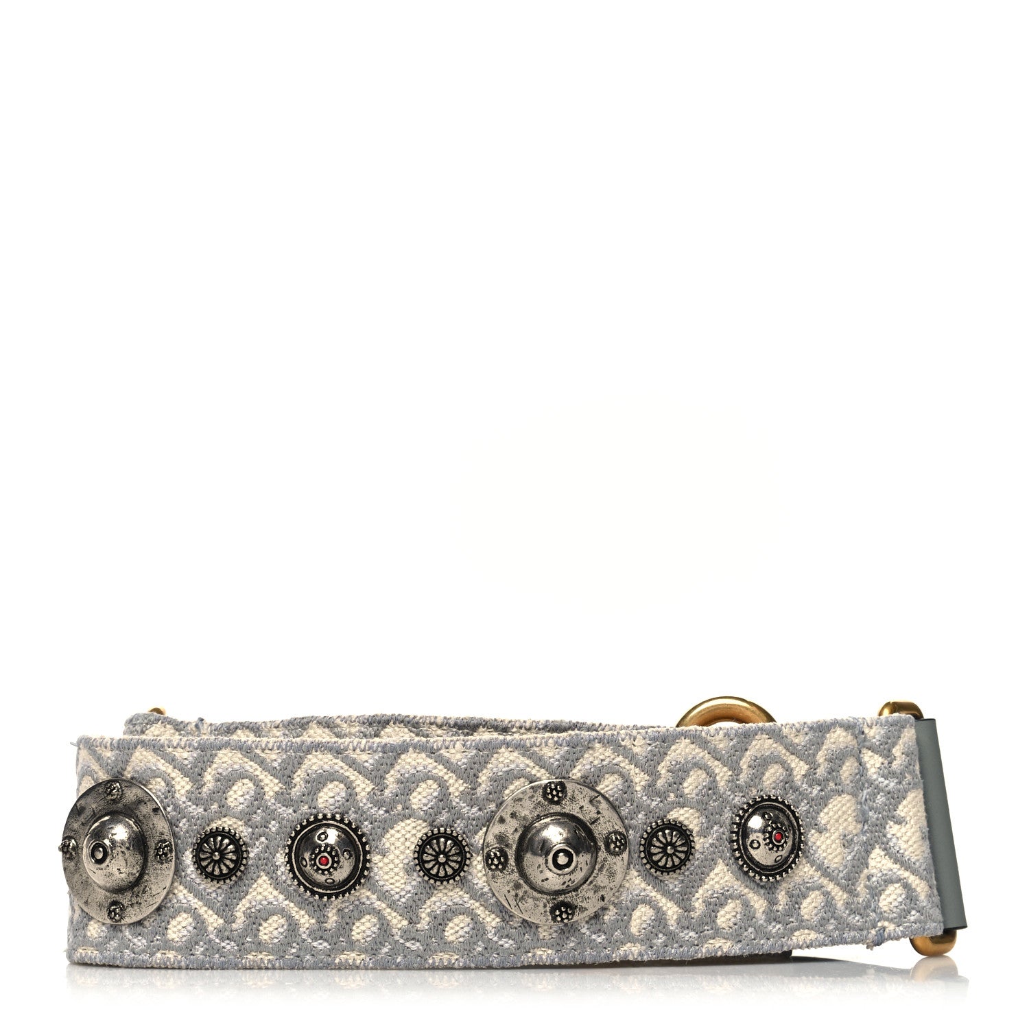 Christian Dior Oblique Studded Shoulder Strap Gris Multicolor 2 of 5