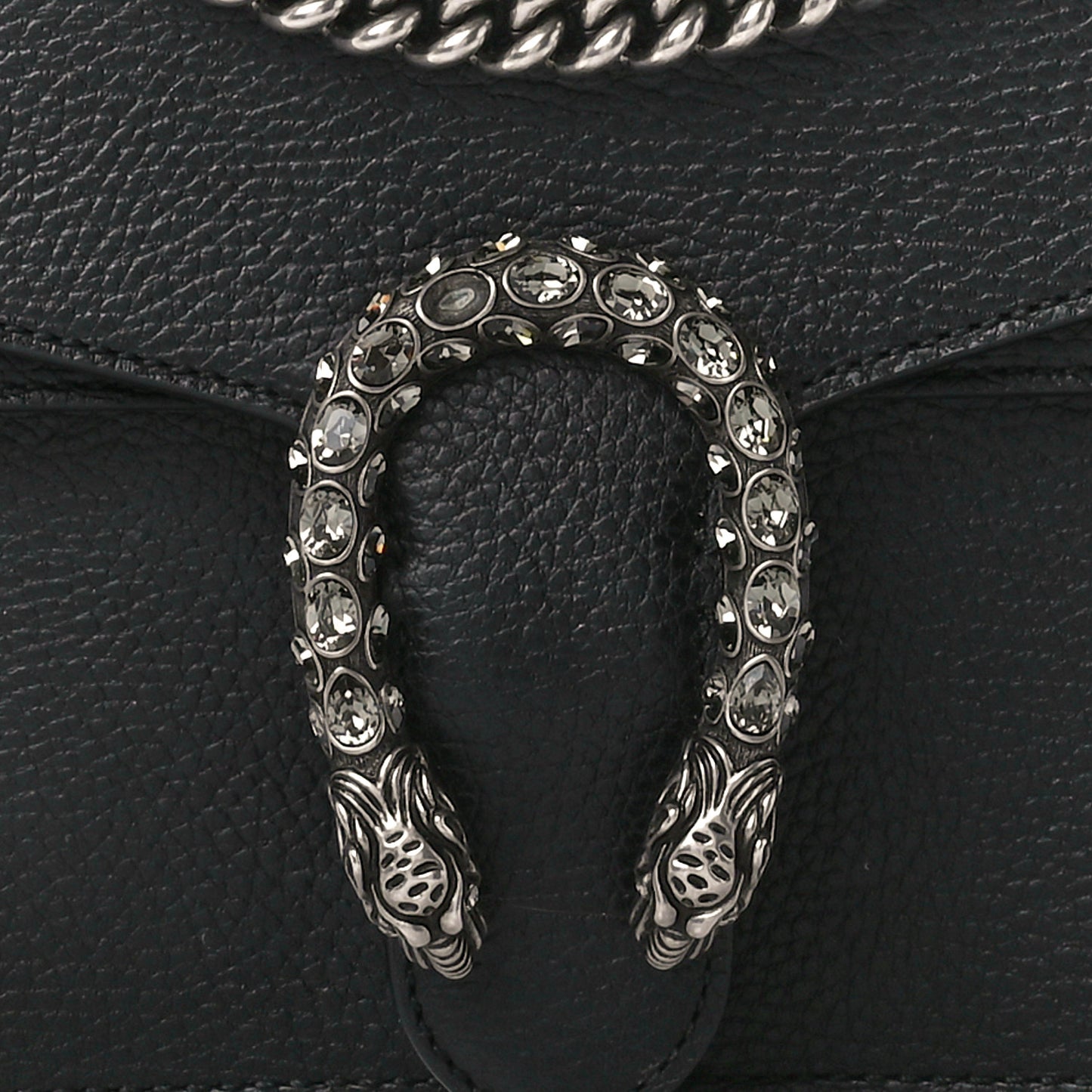 Pebbled Calfskin Small Dionysus Shoulder Bag Black