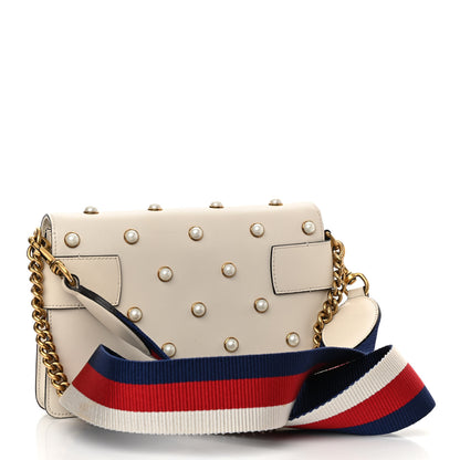Gucci Nappa Pearl Studded Mini Queen Margaret Broadway Shoulder Bag Mystic White 3 of 12